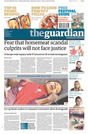 The Guardian Newspaper Front Page (UK) for 11 May 2013