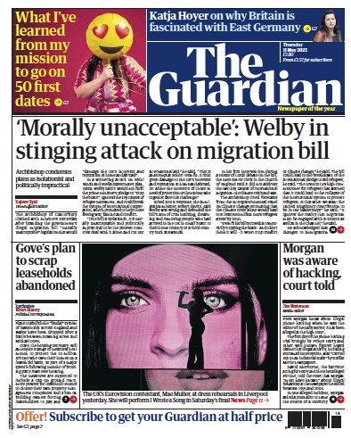 The Guardian Newspaper Front Page (UK) for 11 May 2023