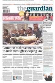The Guardian (UK) Newspaper Front Page for 11 July 2014