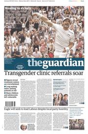 The Guardian (UK) Newspaper Front Page for 11 July 2016