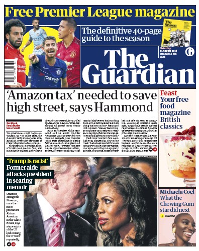 The Guardian Newspaper Front Page (UK) for 11 August 2018