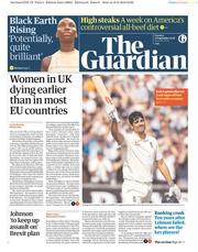 The Guardian (UK) Newspaper Front Page for 11 September 2018