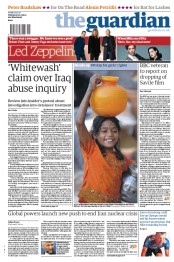 The Guardian Newspaper Front Page (UK) for 12 October 2012