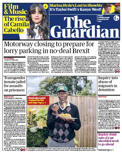 The Guardian Newspaper Front Page (UK) for 12 October 2018