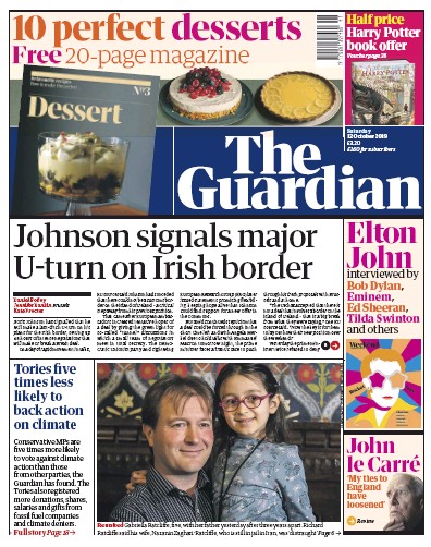 The Guardian Newspaper Front Page (UK) for 12 October 2019