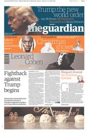 The Guardian (UK) Newspaper Front Page for 12 November 2016
