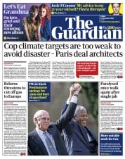 The Guardian (UK) Newspaper Front Page for 12 November 2021