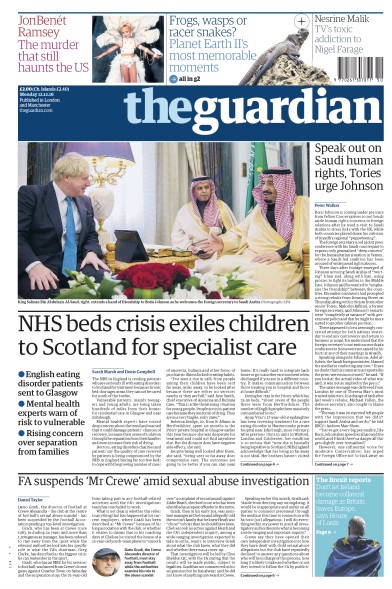 The Guardian Newspaper Front Page (UK) for 12 December 2016