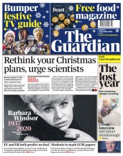 The Guardian (UK) Newspaper Front Page for 12 December 2020