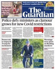 The Guardian (UK) Newspaper Front Page for 12 January 2021