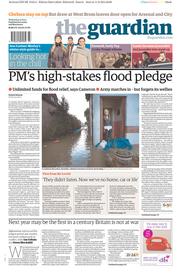 The Guardian Newspaper Front Page (UK) for 12 February 2014