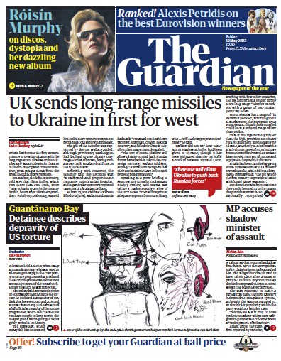 The Guardian Newspaper Front Page (UK) for 12 May 2023