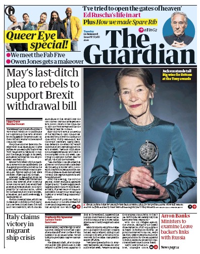 The Guardian Newspaper Front Page (UK) for 12 June 2018
