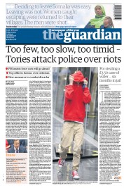 The Guardian Newspaper Front Page (UK) for 12 August 2011