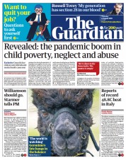 The Guardian (UK) Newspaper Front Page for 12 August 2021
