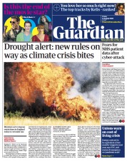 The Guardian (UK) Newspaper Front Page for 12 August 2022