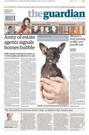 The Guardian (UK) Newspaper Front Page for 12 September 2013