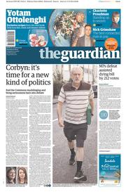 The Guardian (UK) Newspaper Front Page for 12 September 2015