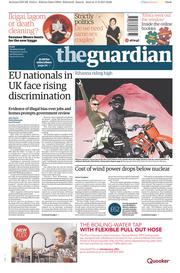 The Guardian (UK) Newspaper Front Page for 12 September 2017