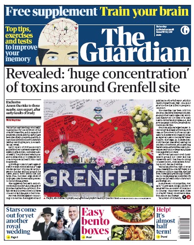 The Guardian Newspaper Front Page (UK) for 13 October 2018