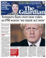 The Guardian (UK) Newspaper Front Page for 13 October 2020