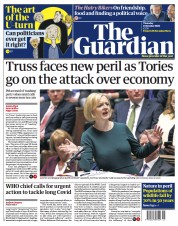 The Guardian (UK) Newspaper Front Page for 13 October 2022