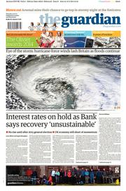 The Guardian (UK) Newspaper Front Page for 13 February 2014