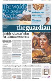 The Guardian (UK) Newspaper Front Page for 13 February 2016