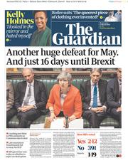 The Guardian (UK) Newspaper Front Page for 13 March 2019
