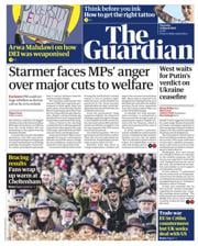 The Guardian front page for 13 March 2025