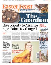 The Guardian (UK) Newspaper Front Page for 13 April 2019