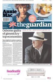 The Guardian Newspaper Front Page (UK) for 13 June 2015