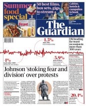 The Guardian (UK) Newspaper Front Page for 13 June 2020