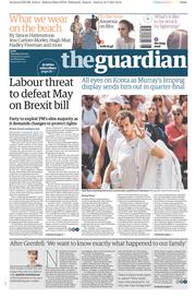 The Guardian (UK) Newspaper Front Page for 13 July 2017