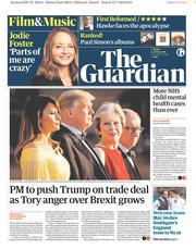 The Guardian (UK) Newspaper Front Page for 13 July 2018