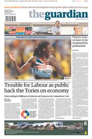 The Guardian (UK) Newspaper Front Page for 13 August 2013