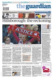 The Guardian (UK) Newspaper Front Page for 13 September 2012