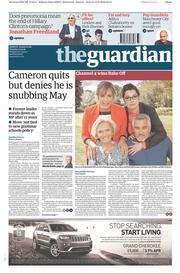 The Guardian (UK) Newspaper Front Page for 13 September 2016