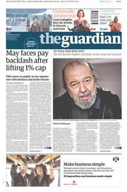 The Guardian (UK) Newspaper Front Page for 13 September 2017