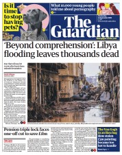 The Guardian front page for 13 September 2023