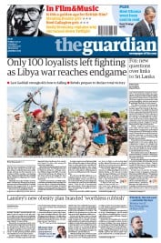 The Guardian (UK) Newspaper Front Page for 14 October 2011