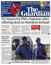 The Guardian (UK) Newspaper Front Page for 14 October 2021