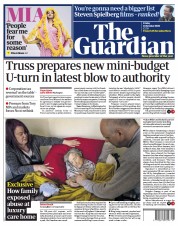 The Guardian (UK) Newspaper Front Page for 14 October 2022