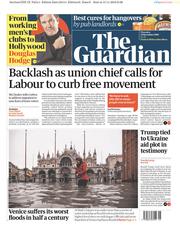 The Guardian (UK) Newspaper Front Page for 14 November 2019