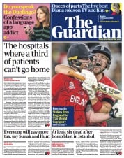 The Guardian front page for 14 November 2022