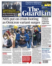 The Guardian (UK) Newspaper Front Page for 14 December 2021