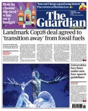 The Guardian front page for 14 December 2023