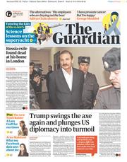 The Guardian (UK) Newspaper Front Page for 14 March 2018