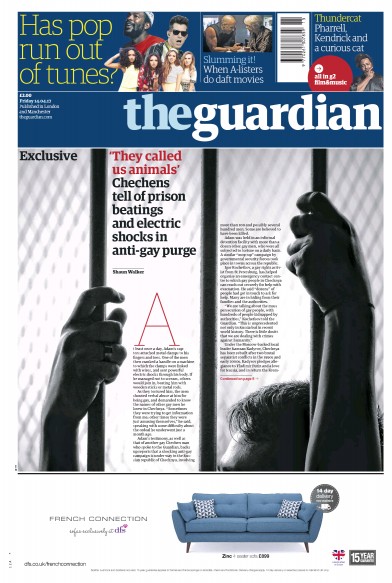 The Guardian Newspaper Front Page (UK) for 14 April 2017