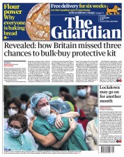 The Guardian (UK) Newspaper Front Page for 14 April 2020